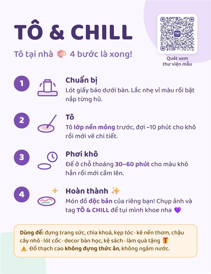 Thẻ hướng dẫn tô tại nhà của TÔ&CHILL